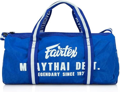 Fairtex BAG9 Retro Style Barrel Bag Thai Boxing Heavy Gym Bag Myay Thai MMA (Blue)