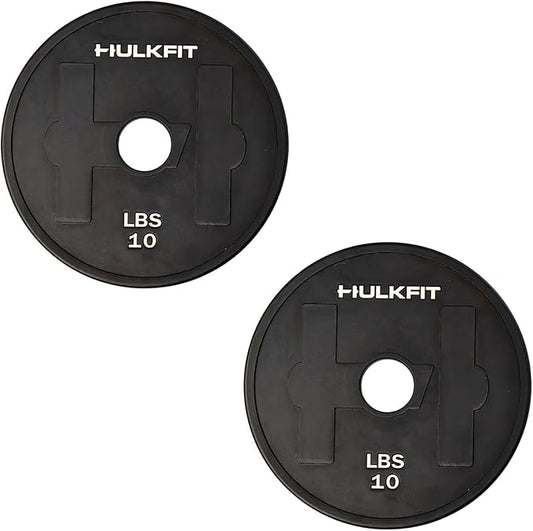HulkFit 2-inch Rubber Coated Steel Weight Plates Set