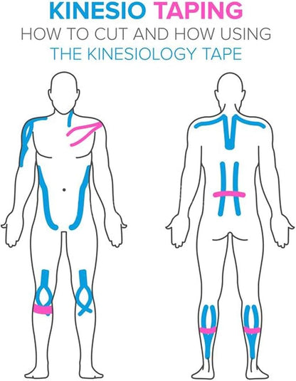 Pro Kinesiology Tape 40 Precut Strips,Elastic Athletic Tape,Original Cotton Waterproof Breathable Sports & Weightlifting Tape Muscles Pain Relief & Joints Support,K Tape(Pink)