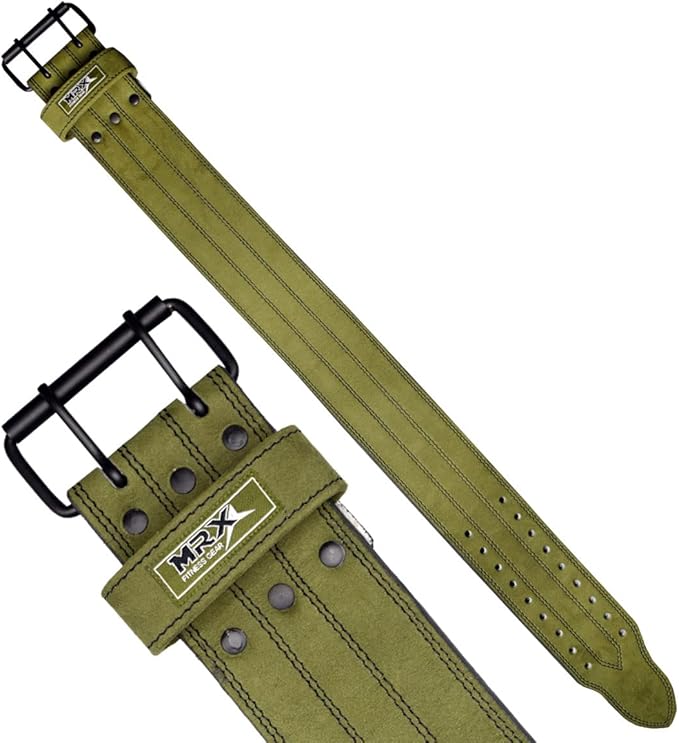 MRX Powerlifting Leather Belt 4" Wide 10mm Thickness 2 Prong