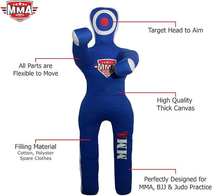 Master Smith BJJ JIU Jitsu MMA Grappling Submission Standing Judo Karate Police & SELF Defense Training Brazillian Fighting Punch Bag - 4 FEET -UNFILLED