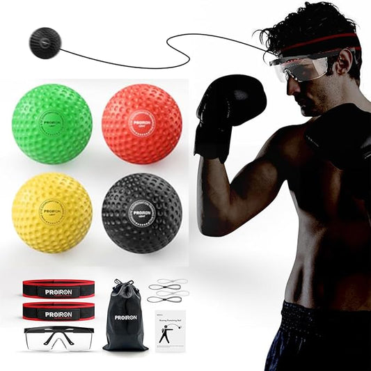 PROIRON Boxing Reflex Ball with Safety Glasses 4 Reflex 2 Headband