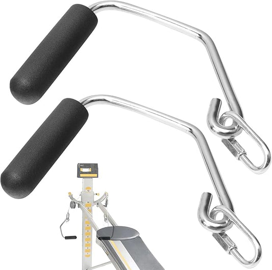 Open Ended Chrome Grip Handles for Tot-al Gym Home Workout Machines 2000, 2200, 2500, 3000, 3000XL, XL, XLS - Total Gym Accessories Compatible with Supra, Electra, FIT, Black