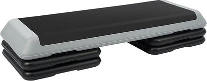 Step Aerobic Platform, Exercise Step with 5 levels Adjustable Height, 4 Stackable Risers, Fitness Training Workout Stepper for Home Gym, Cardio Strength, Multiple Options