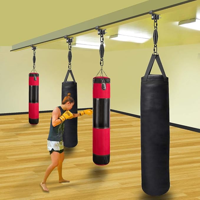 Dolibest Heavy Duty Steel Beam Hanger, Heavy Bag Mount, I Beam Heavy Bag Hanger for Punching Bag Hanger Boxing Muay Thai Training (with Spring)