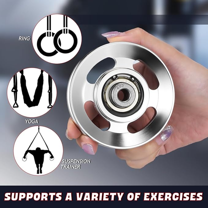 balacoo 6pcs Aluminum Alloy Tec Weight Lifting Accessories Gym Equipment Accessories Workout Equipment Accessories Exercise Pulley Ball Bearings Gym Replacement Parts