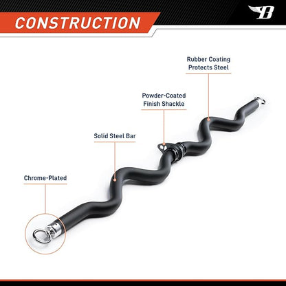 Deluxe Exercise Curl Bar for Lats, Curls and More BBEB-7355 Black 47 inches