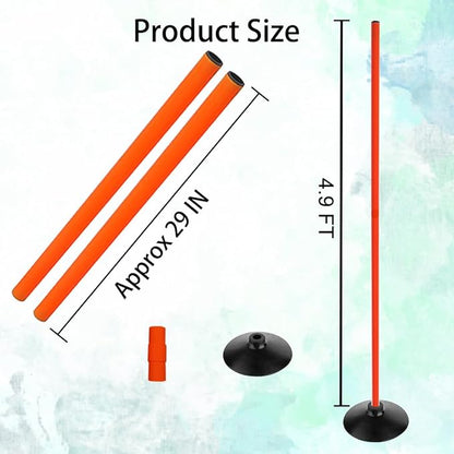 TNZMART 4.9FT Training Agility Poles Detachable Soccer Training