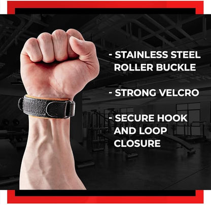 WARM BODY COLD MIND Leather Wrist Wraps for Weightlifting, Powerlifting, Gym – Wrist Support for Men & Women – Heavy Duty Wrist Straps for Strength Training