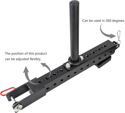 Multi Use Belt Squat Attachment with Lever Arms fits for 3"X 3" Square Tube Power Cages Home Gym Accessory for Strength Training with 330 lbs Capacity (Not included squat belt)