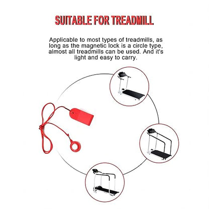 Magnetic Safety Switch Universal Treadmill Magnetic Lock Emergency Stop Treadmill Accessories Suitable for Most Treadmills