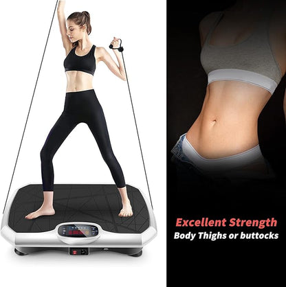 PHOEROS Vibration Plate Exercise Machine - Whole Body Power Shake Vibration Platform w/Loop Bands- Home Fitness Training Gym Workout Equipment for Weight Loss,Shaping,Toning & Wellness, 120 Levels
