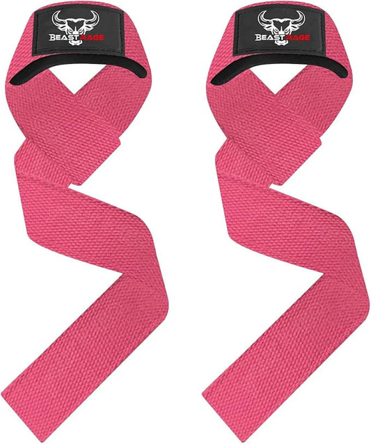 BEAST RAGE Lifting Straps for Weightlifting, Weight Lifting Straps Gym Power Workouts Lifting Wrist Straps Padded Cotton Men Women Support Lifters Deadlift Straps Hard Pull Exercise Straps
