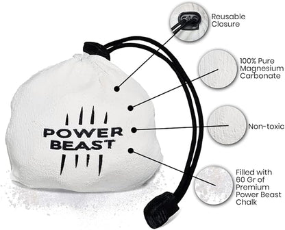 Power Beast Liquid Chalk Combo 200 + 50 ML + Chalk Ball 2.2 oz. Liquid Sports Chalk, Professional Hand Grip for Gym, Weightlifting, Rock Climbing, Gymnastics, Crossfit, Powerlifting, Pole Dance.
