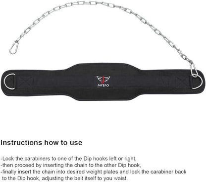 JAYEFO DIP BELT WITH CHAIN INDUSTRIAL STRENGTH STEEL 36 INCHES