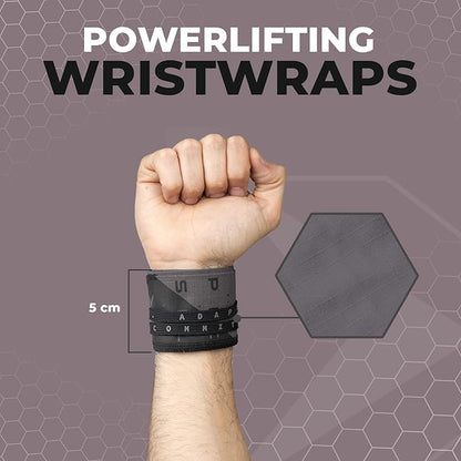 PICSIL Adjustable Wrist Support, Premium Fabric Weightlifting and Yoga Sweat Bands for Gym, for Women and Men, 1 Pair