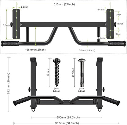 SELEWARE 24" Adjustable Ceiling Mounted Pull Up Bar