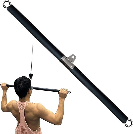 KORIKAHM Non-Detachable LAT Pull Down Bar Cable Attachments for Gym, LAT Pulldown Attachments, Straight Bar, Resistance Band Bar for Weightlifting Workout