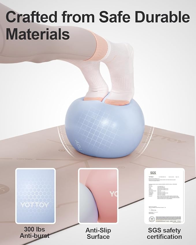 Pilates Ball, 10-inch Exercise Ball with Anti-Burst Technology