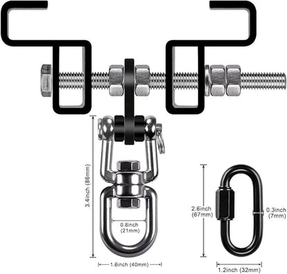 SELEWARE Heavy Duty Steel Beam Clamp, Heavy Bag Mount, Punching Bag Hanger Heavy Duty Holder for Boxing, Muay Thai and MMA Training (with Carabiner)