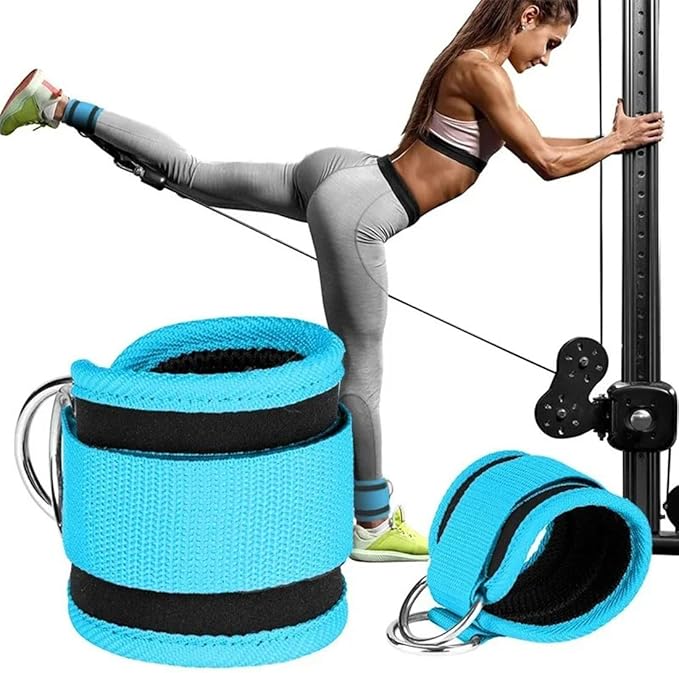 Ankle Straps Ankle Resistance Bands Wrist Cuffs Padded Straps Adjustable Fitness Glute Kickback D-Ring for Cable Machine Gym Foot Leg Training Brace Support 1 Pair