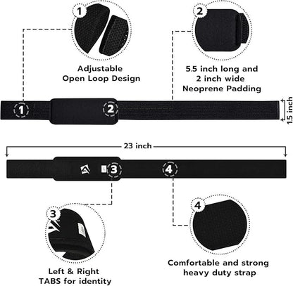Lifting Wrist Straps for Weightlifting, Powerlifting & Deadlifts – 23” Neoprene Padded Cotton Straps for Strength Training & Gym Workouts - Maximum Grip Support for Men & Women
