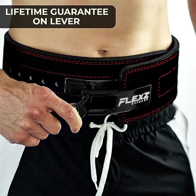 Flexz Fitness Lever Weight Lifting Belt Leather - 10MM 13MM 13MM Powerlifting
