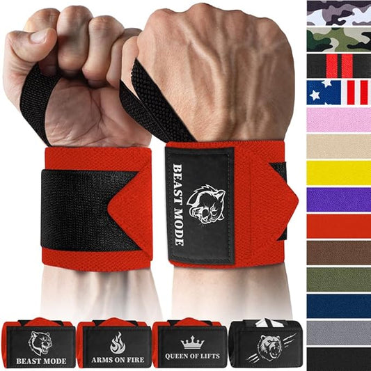 TECEUM Weightlifting 18" & 12" Wrist Wraps with Thumb Loop – Heavy Duty Wrist Workout Braces for Men and Women – Ideal for Powerlifting, Strength Training, Bodybuilding