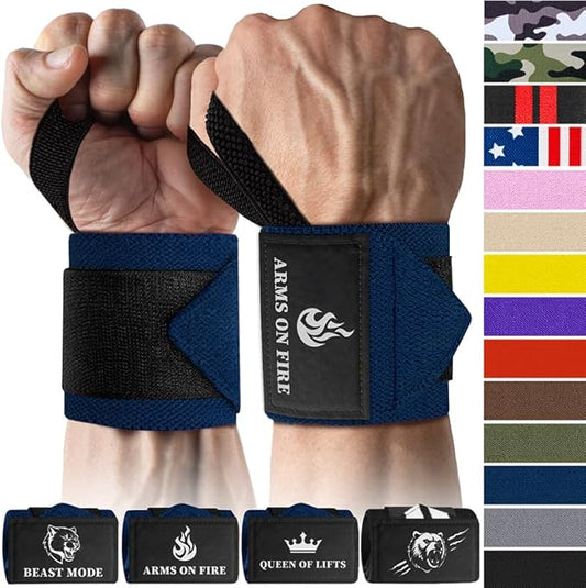 TECEUM Weightlifting 18" & 12" Wrist Wraps with Thumb Loop – Heavy Duty Wrist Workout Braces for Men and Women – Ideal for Powerlifting, Strength Training, Bodybuilding