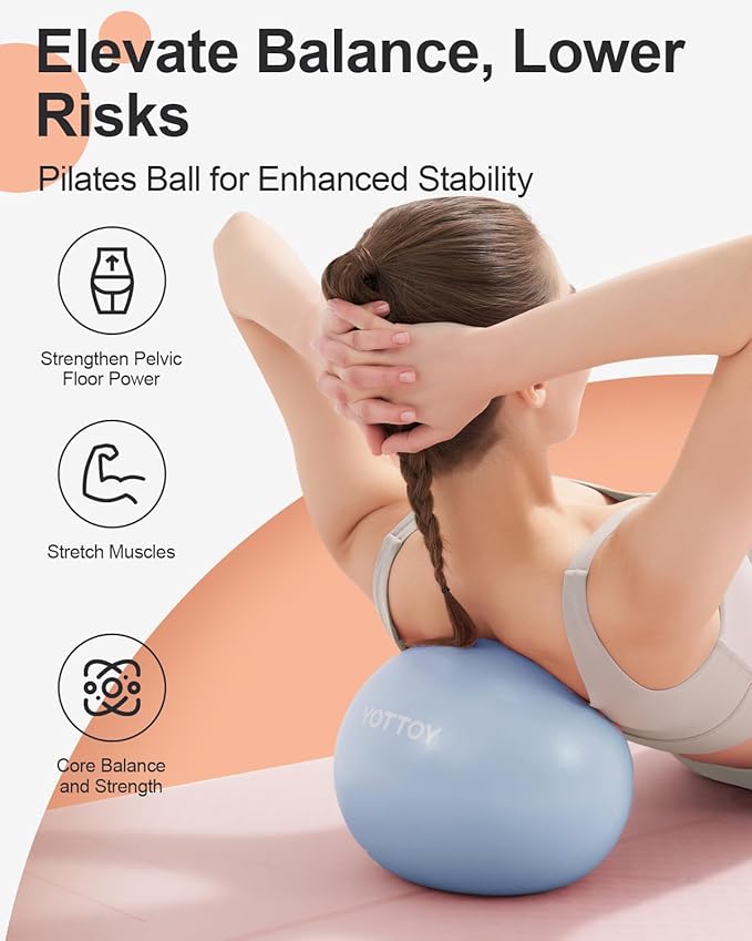 Pilates Ball, 10-inch Exercise Ball with Anti-Burst Technology