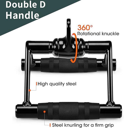 Solid Steel Cable Machine Accessories for Home Gym, Triceps Pull Down Attachment, Cable Attachments for Gym, LAT Pull Down Attachment Weight Fitness