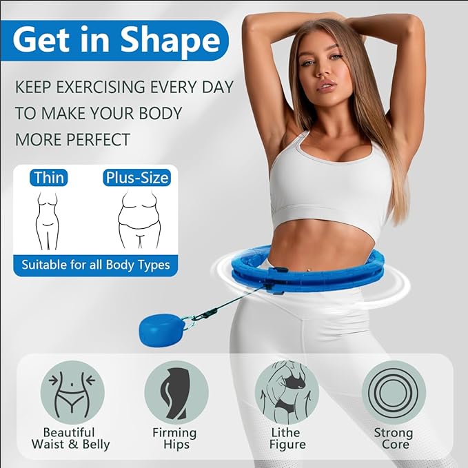 U1-28/30 Knots, Magnetic Lock Smart Weighted Hula Hoop