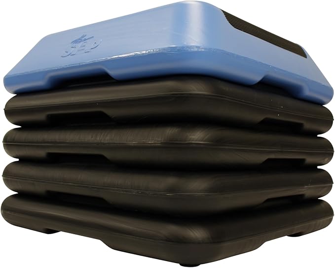 The Step Adjustable High Step Aerobic Platform 4 Risers,