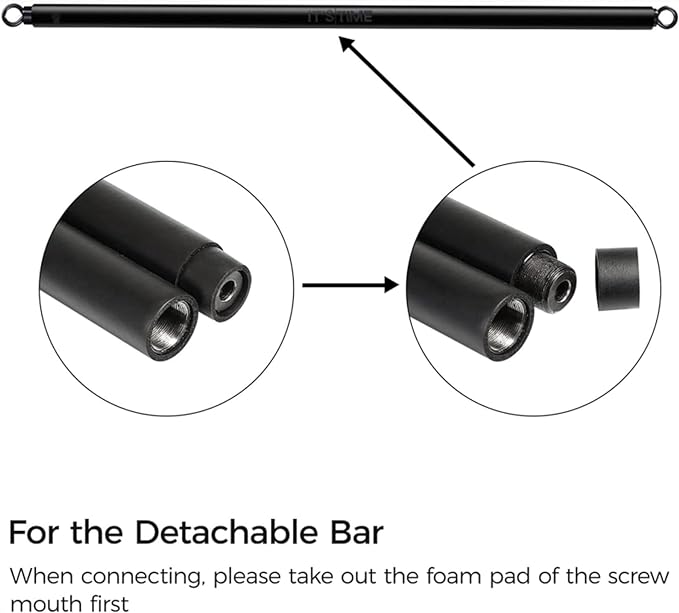 INNSTAR Home Gym Workout bar 38" Black Max 800lb for (Black-38'')
