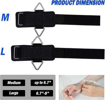 Adjustable Wrist Cuffs Neoprene Padded Straps for Cable Machines Strength Training Equipment