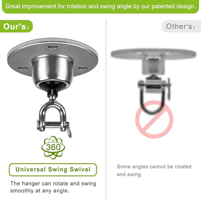 BeneLabel Speed Bag Swivel - Stainless Steel Speedbag Swivel with 360° Rotation - Boxing Bearing Swivel for Punching Bag - Easy Setup On Hanging Punching Speed Bag Platform Stand