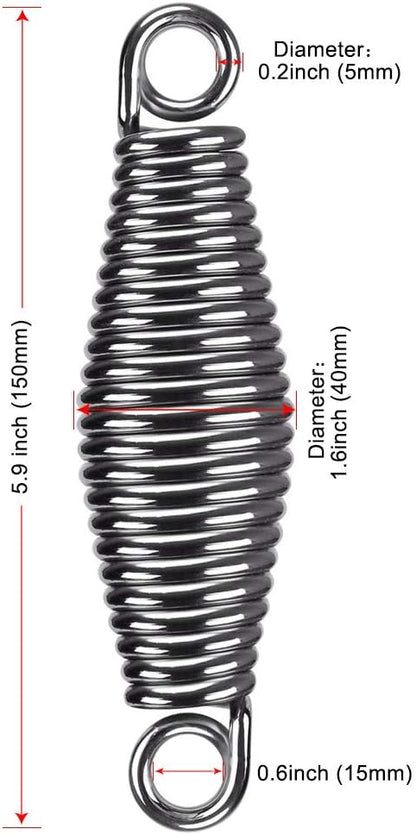 SELEWARE Heavy Duty Bag Spring for Punching Bag - Chrome Plated with Secure Closed-Loop Design for Boxing, MMA, and More, Smooth & Safe Suspension, Eliminates Ceiling Vibration During Boxing Workouts