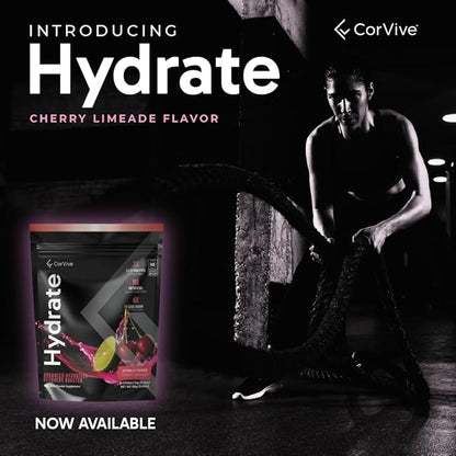 Hydrate Electrolyte Drink Mix | Cherry Limeade Flavor | NSF Certified | Electrolytes, Vitamin C, Magnesium, Zinc, Potassium | Used by Athletes & US Military | Boost Performance | 15 Packs