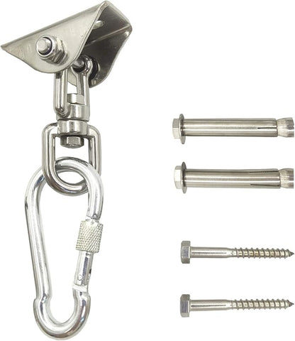 Arlai Hanging Chair Hardware Hanging Kit - Heavy Duty 360° Rotate Ultra Durable Hooks for Swing, Yoga, Playground, Gym, Punching Bag Hanger, 1000 lb Capacity