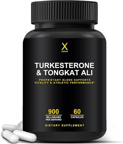 HUMANX Turkesterone & Tongkat Ali 900mg - Supports Energy, Stamina, and Muscle Recovery and Growth - Turkesterone Supplement - Tongkat Ali Supplement - Long Jack Extract (Eurycoma Longifolia)