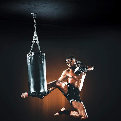 Yes4All Punching Bag Hangers, Swing Hanger For Punching Bag - Heavy Bag Hanger - Bag Chain For Boxing Stand - Indoor Outdoor Hanging, 360 Rotate Swivel,2 Screws, Heavy Bag Chain and Swivel