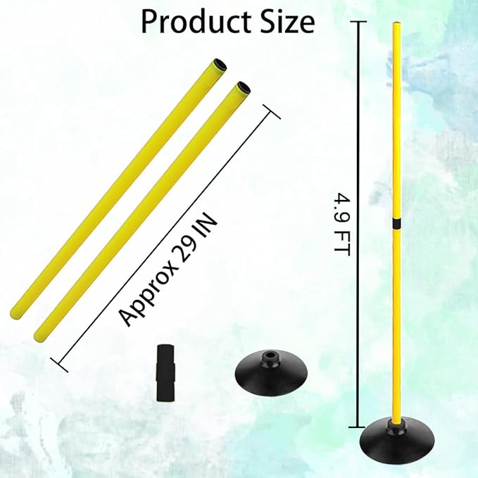 TNZMART 4.9FT Training Agility Poles Detachable Soccer Training