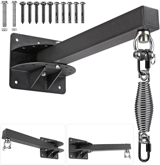 SELEWARE Wall Mount Heavy Bag Hanger Heavy Duty Punching Bag Hanger Adjustable Boxing Bag Bracket for Home Gym Indoor Outdoor Boxing, Muay Thai and MMA Training