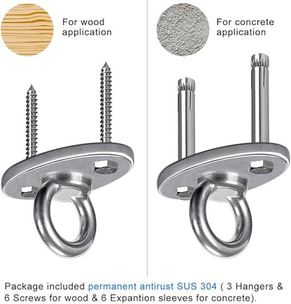 BeneLabel Wall Ceiling Mount Bracket for Suspension Strap Trainer, 2800lb Capacity, Body Weight Strength Training Systems, Aerial Yoga Swing, Resistance Band,Hammock,Battle Rope, Boxing Equipment