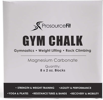 ProsourceFit Professional Grade Gym Chalk for Weightlifting, Gymnastics and Rock Climbing; Magnesium Carbonate; 1lb (8 Blocks)