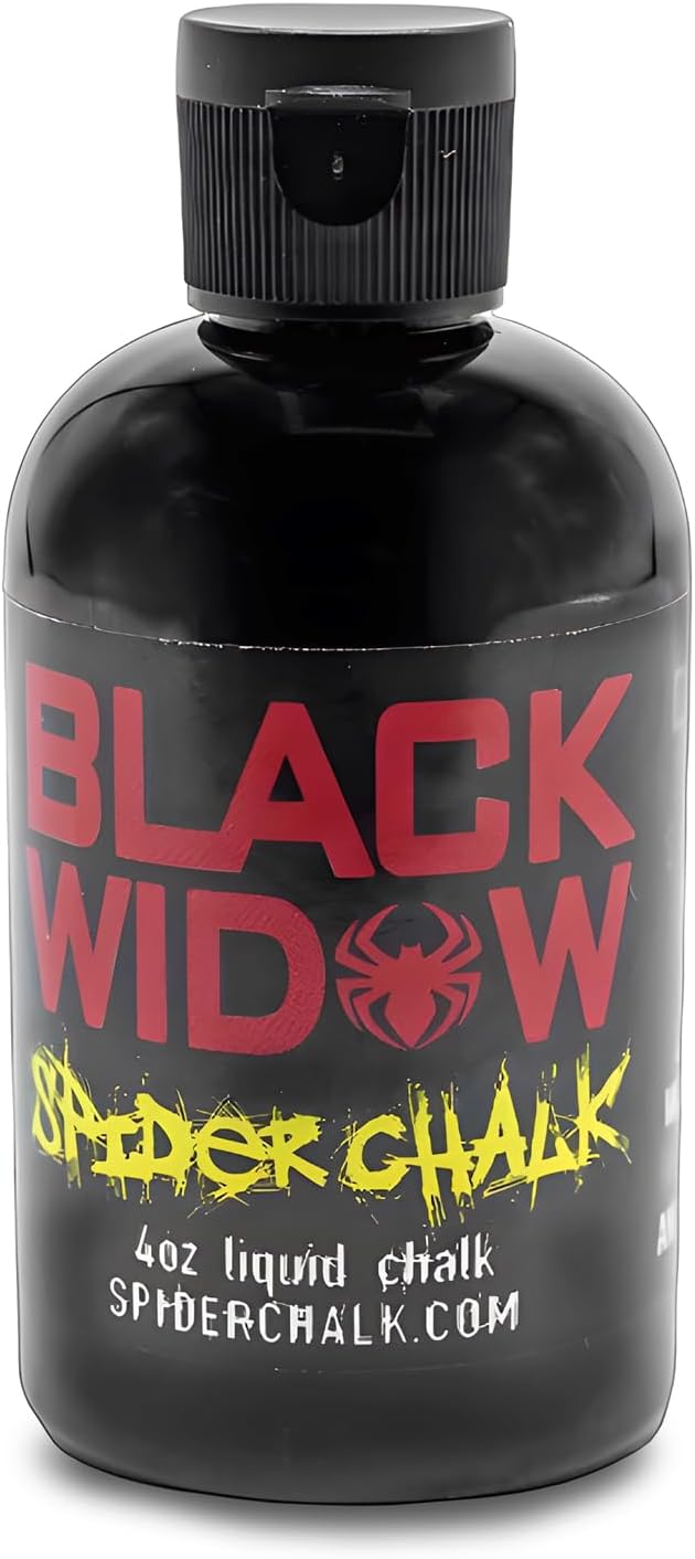 SPIDER CHALK Black Widow Liquid Chalk No Mess Weightlifting Gym Chalk, Lab-Grade, Skin-Friendly Safe Ingredients, Made in The USA