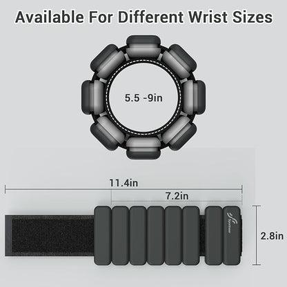 Sportneer Wrist Weights - 1 Pair (1 lb Each) | Adjustable Wearable Weights Silicone Wrist Bangles for Women | Yoga, Dance, Barre, Pilates, Zumba, Swimming, Cardio, Aerobics, Gym