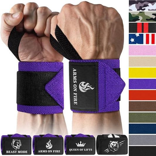 TECEUM Weightlifting 18" & 12" Wrist Wraps with Thumb Loop – Heavy Duty Wrist Workout Braces for Men and Women – Ideal for Powerlifting, Strength Training, Bodybuilding