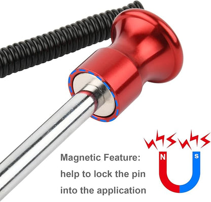 Cosmos Gym Weight Stack Pin Universal Replacement Selector Lock Pin Detent Hitch Pin, Tensile 3/8" Dia. & 4" Locking Space with Lanyard, for Gym Equipment Machine Weight Plate