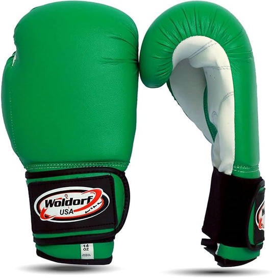 Boxing Gloves Kickboxing Muay Thai Punching Bag Vinyl Green - Durable Multi Layered Foam Padded Offers Unbeatable Price Kids and Adult Sizes